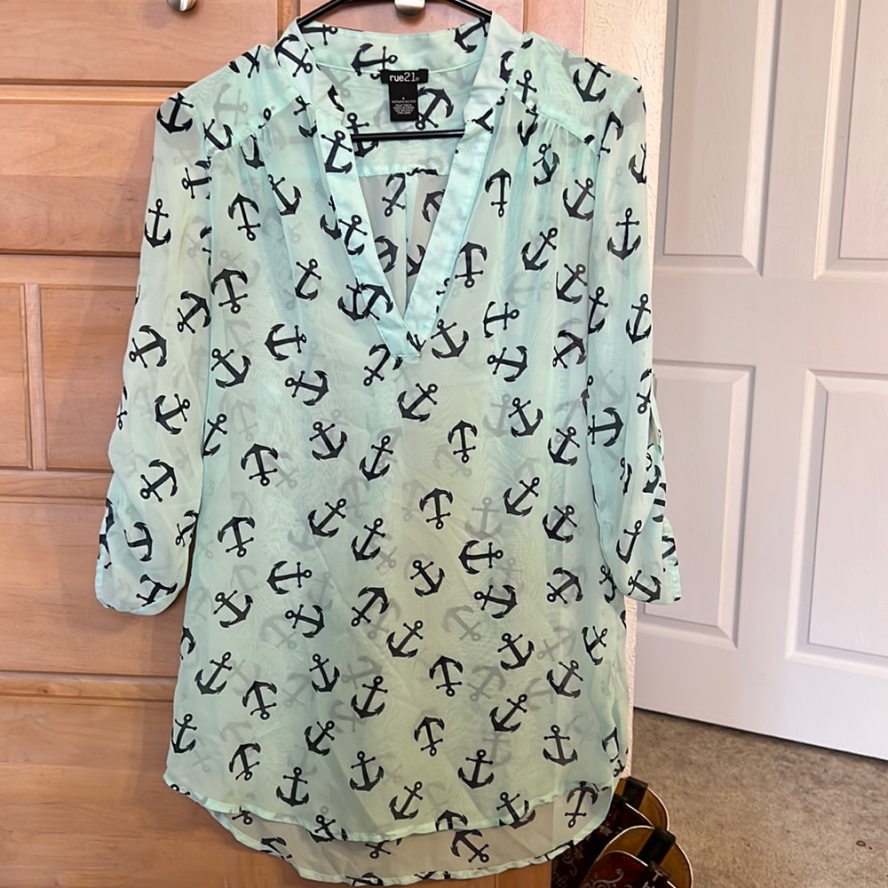 Rue 21 sheer anchor shirt